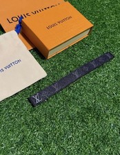 Louis Vuitton Men's Slim Bracelet Adjustable Size, Black/Silver
