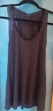 GAP Tank Top Women Small Black Scoop Neck Long Style Casual, Lace Edging