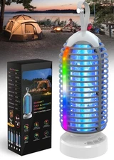 (2 Pack) Bug Zapper Outdoor with Marquee Light, Cordless Mosquito Zapper, 400...