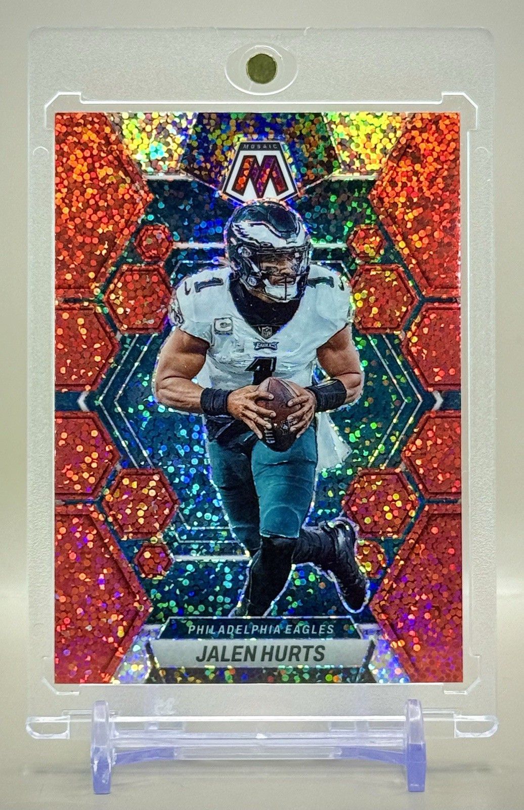 Jalen Hurts 2023 Panini Mosaic #192 RED SPARKLE Prizm SP - Eagles