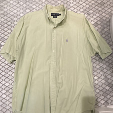 Ralph Lauren Blake Classic Fit XL Green/White Check SS Button-Down Cotton