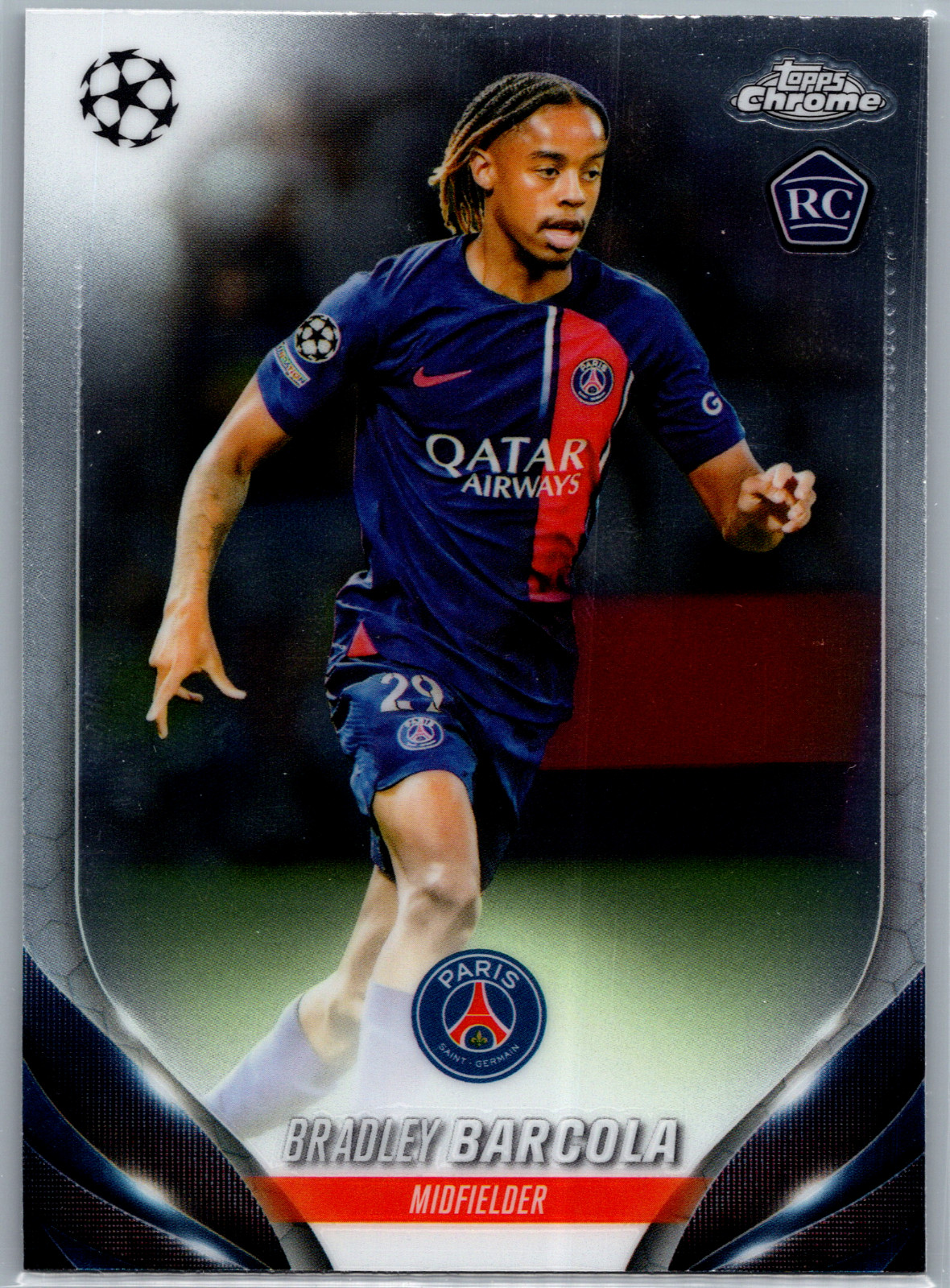 2023-24 Topps Chrome UEFA Club Competitions - Bradley Barcola #69 (RC)