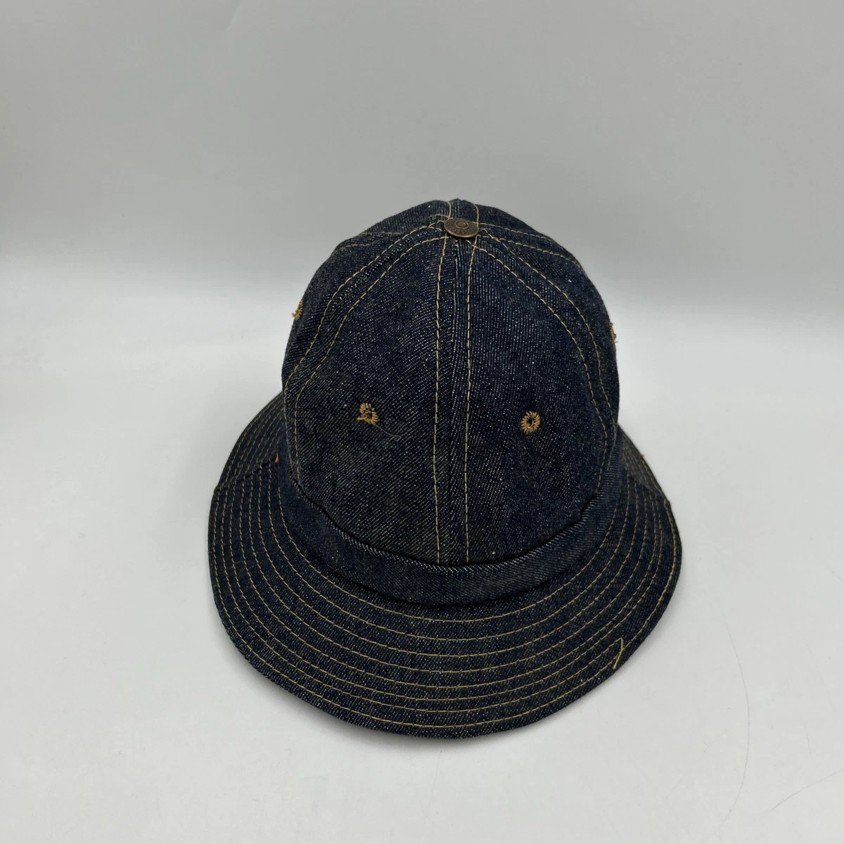 Vintage Denim Workwear Cap w/ Leather Brim 1970s Americana  Unisex 70s Denim Cap - Etsy main image 2