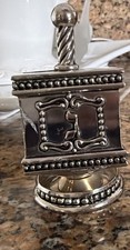 BEAUTIFUL JUDICA SILVERPLATE JEWISH HEAVY WEIGHT DREIDEL ON STAND C42
