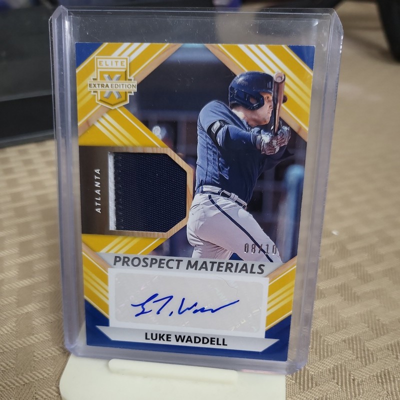 2022 Panini Elite Extra Edition Luke Waddell Prospect Patch Gold Auto #/10