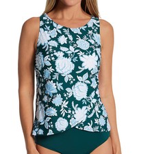 Jantzen 23054T Garden Blossom Violet X-Back Tankini Swim Top