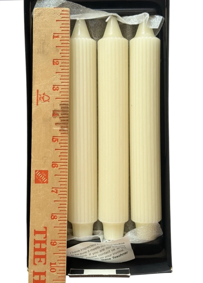 Velas de jantar Root 9" Grecian Collenette marfim caixa de 4 NOVA caixa aberta - Imagem 4 de 4