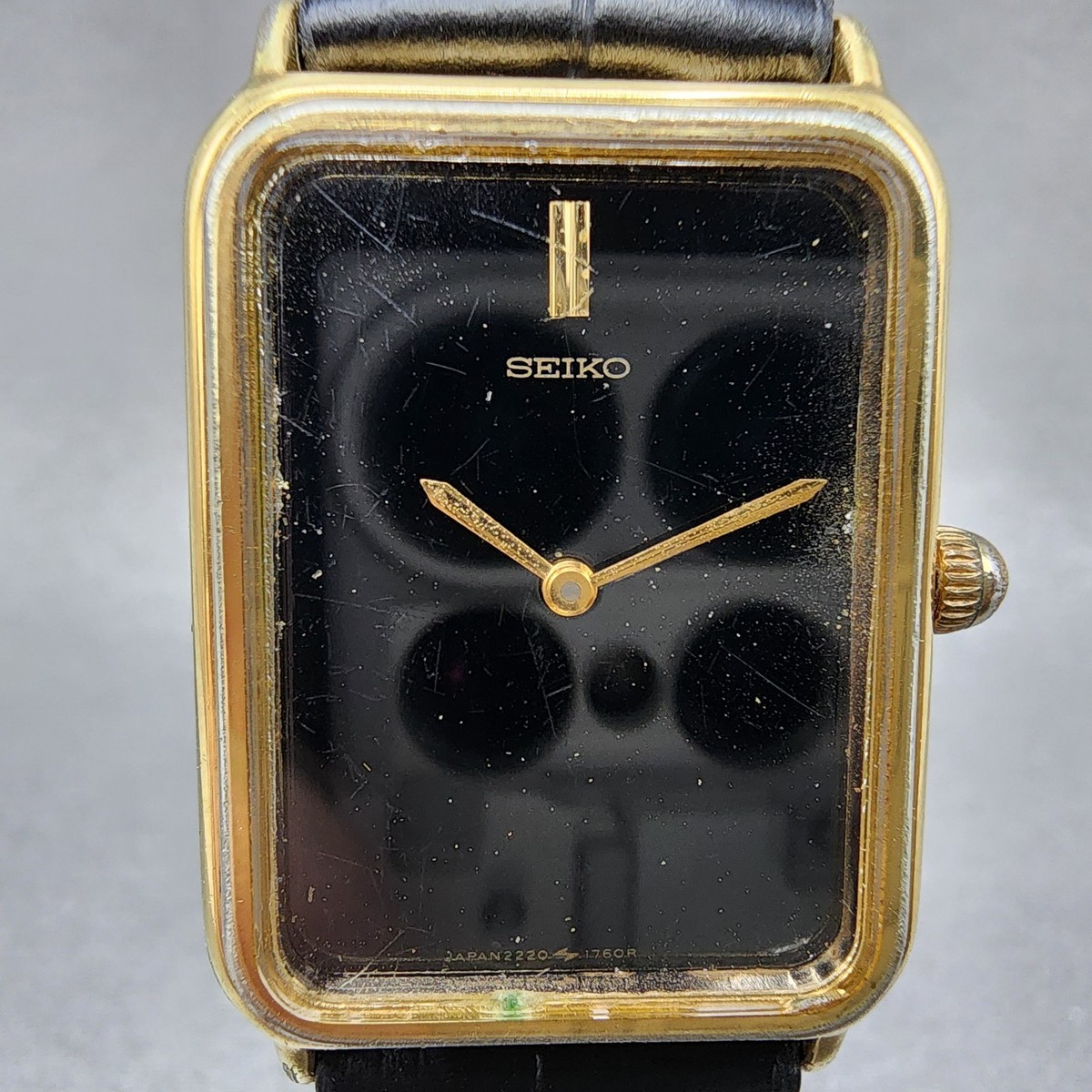時計 seiko tank vintage Vintage Seiko Tank Gold Tone Quartz Tank Watch w/Bracelet Band for