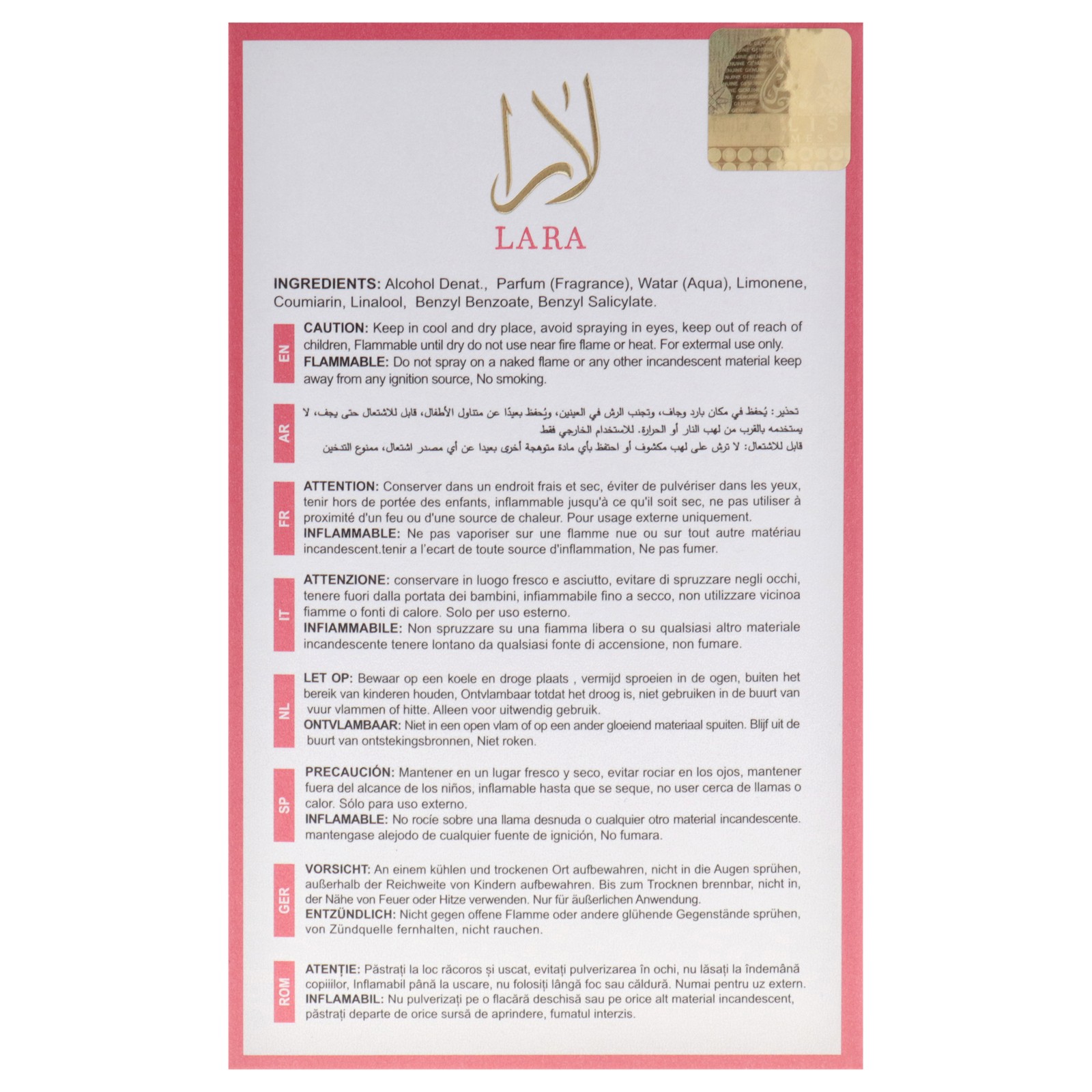 Eternal Collection - Lara Candy by Khalis for Women - 3.4 oz EDP Spray