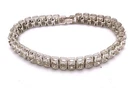Vintage Costume Jewelry Signed Avon Clear Rhinestone Silver Tennis Bracelet 7.5"