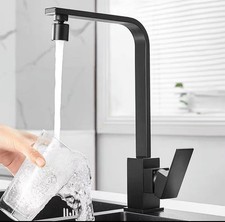 Black Silver 304 Stainless Steel Wash Kitchen Faucet