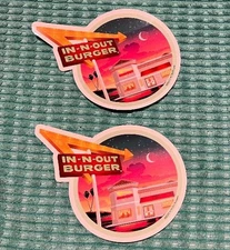 IN-N-OUT BURGER STICKERS OCT 2025 NIGHT TIME AT IN-N-OUT SET OF 2 STICKERS