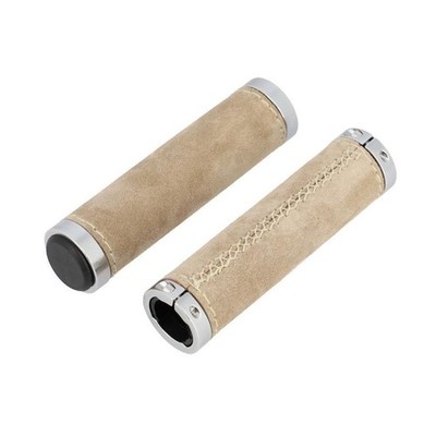 Fahrradgriff Montegrappa 0013 125mmlock on Double Leder grau (pr)
