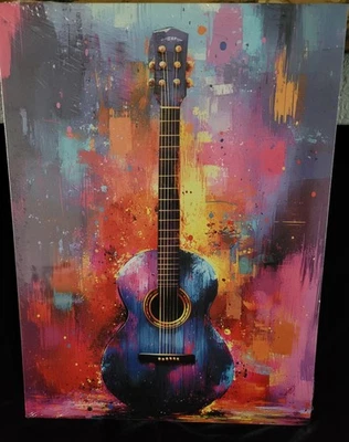 Music Guitar Wall Art Canvas Picture Decor 12" X 16" - Image 1 of 2
