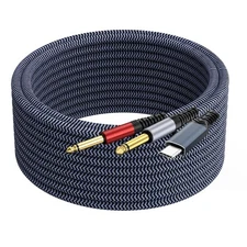 USB C to 1/4 Inch Audio Cable 20ft, Dual 1/4 Splitter, Realtek ALC5686 32Bit ...