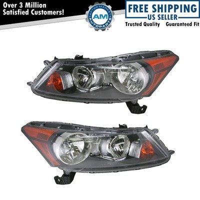 TRQ Headlight Assembly Set Driver & Passenger Side Fits 2008-2012 Honda Accord