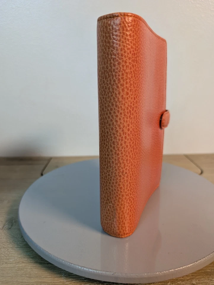 Filofax Finsbury Organizador Planificador Libro Cuero Marrón 6 Anillos Naranja De Colección Foto 2 de 4