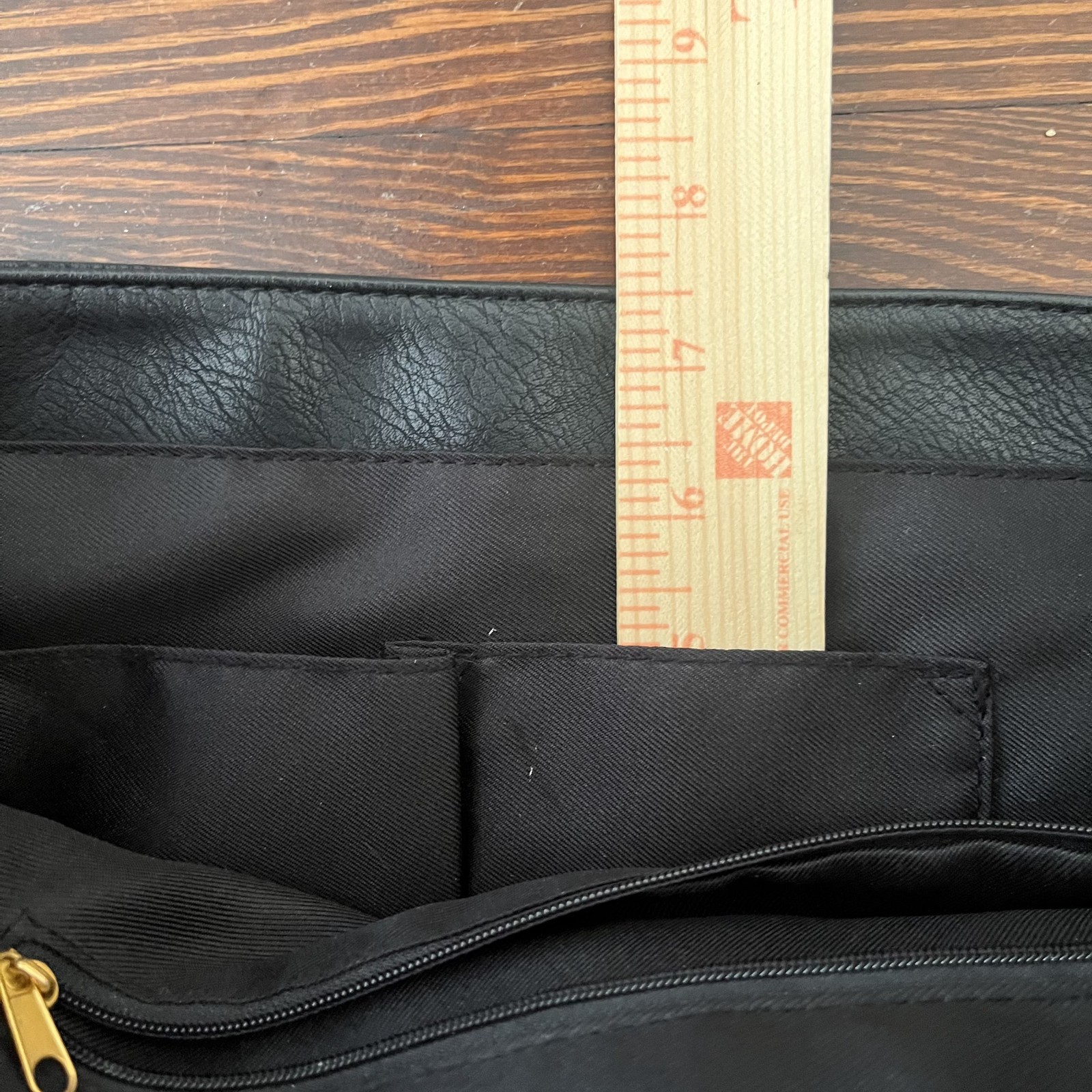 Purse Black Bag Backpack Faux Leather Snap Closur… - image 11