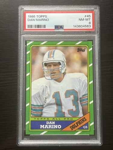 Dan Marino 1986 Topps #45 PSA 8 NM-MT - Miami Dolphins HOF Legend!
