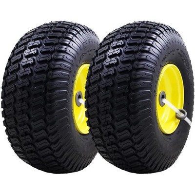 15x6-6 Front Tires on Rims 2-Pack Tubeless 4 Ply 570lbs For John Deere Mowers