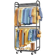 Stylish Clothes Rack - Rust-Proof Clothing Rack with Shelves, Hangers, Remova...
