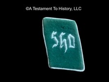 WWII GERMAN- SICHERHEITSHILFDIENST OFFICER COLLAR TAB PATCH INSIGNIA WW2
