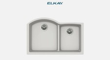 Elkay ELXHU3322RRT0 Quartz Luxe 33" Undermount Double Basin Kitchen Sink NEW 