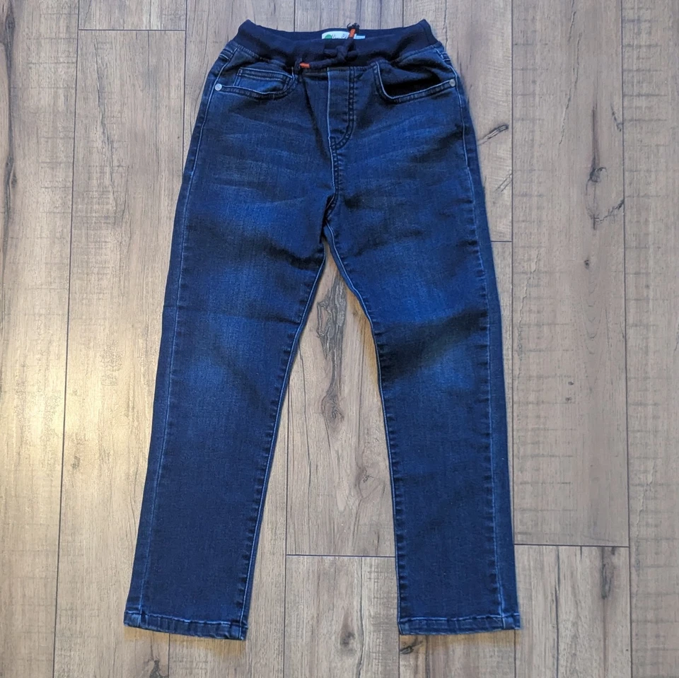 Pantalones de mezclilla Mini Boden elásticos elásticos cintura elástica lavado oscuro talla 8 años Foto 2 de 4