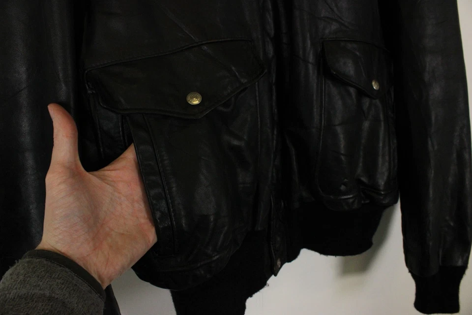 Schott A2 Bomber Leather Jacket Mens Size 46 Flight Aviator 184SM 80s Vintage - Image 4 of 4