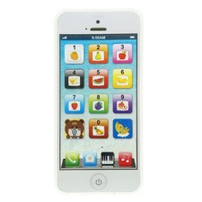 Phone Toy Play Mobile Cell Phone Music Learning For Child Toddle Baby Kid white