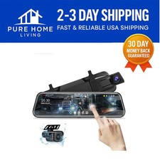10'' 1080P Mirror Dash Cam with Night Vision  Dual Camera - Parking Assistance