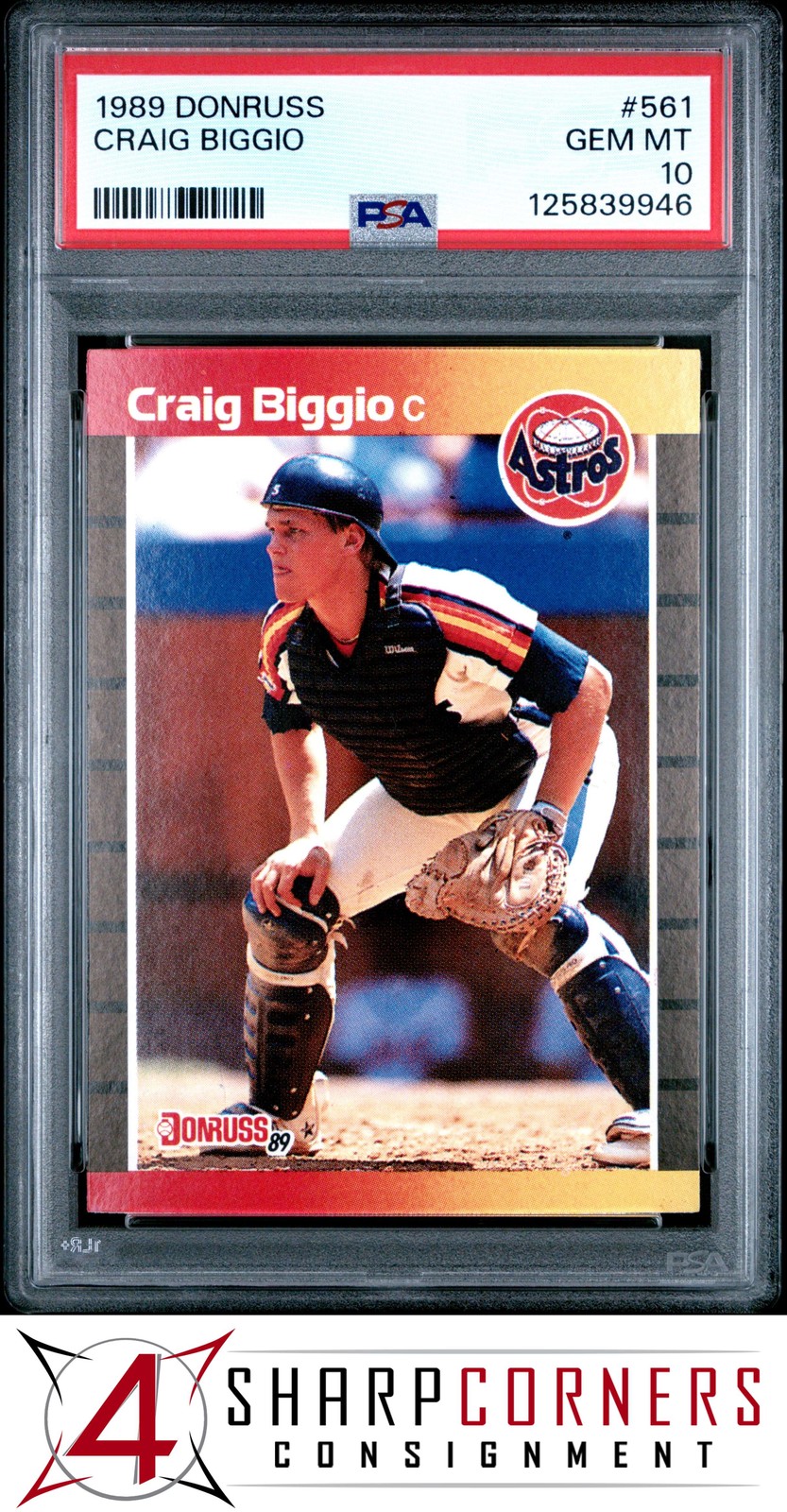 1989 DONRUSS #561 CRAIG BIGGIO RC ASTROS HOF PSA 10