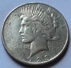 1923 peace silver dollar, Fine coin