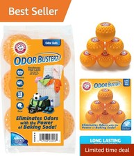 6 Pack Odor Busterz Balls with Clean Burst Scent, Perfect for Pet Odor Removal