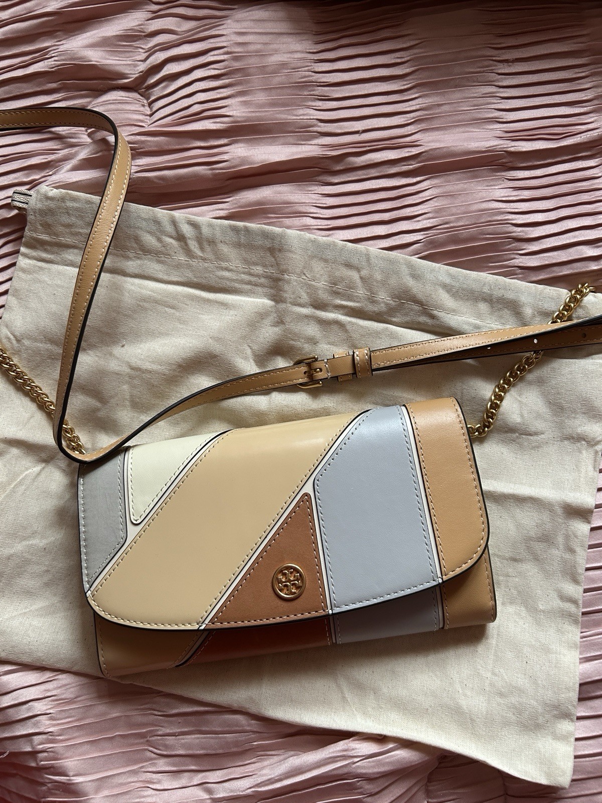 Preowned TORY BURCH ROBINSON PATCHWORK CROSSBODY … - image 1