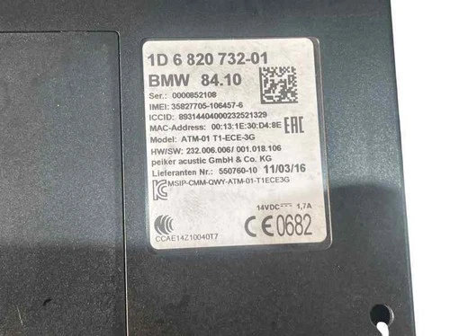 6820732 116650 bluetooth module BMW SERIE 2 COUPE F22 2.0 16V TURBODIESEL