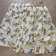 Sears Winnie the Pooh Disney Curtains set of 2 Pleated 1970s 23 in x 42 in VTG