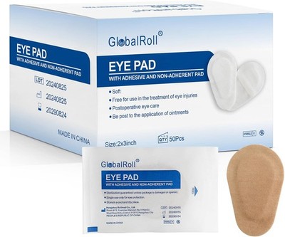 50 Pcs Adhesive Eye Patches, Eye Patches for Adults Eye Pad Disposable Eyepat...