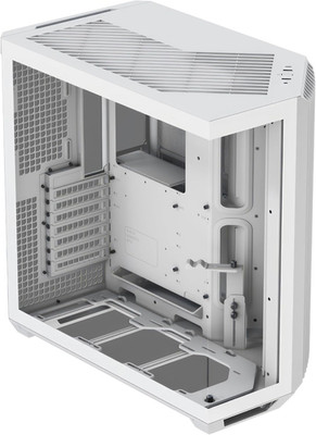 V1 Dual-Chamber ATX Mid-Tower Airflow PC Case, Panoramic Glass Panels, 10 Fan Sl