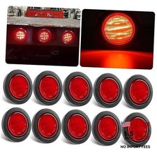 10 Pcs Red 2.5" Round Led Marker Lights - Side Clearance Red