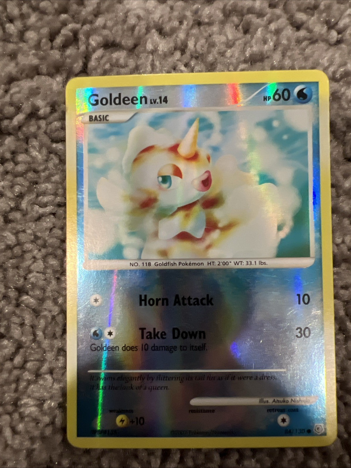 Pokemon TCG: Goldeen 84/130 (2007) Diamond & Pearl • Reverse Holo Card LP