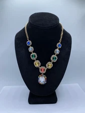 Super Smalls Gold Tone Rainbow Sparkles Multicolor Necklace 42.0g