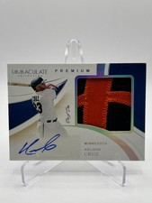 2020 PANINI IMMACULATE NELSON CRUZ ONE OF ONE PATCH AUTO NO. P-NC TWINS