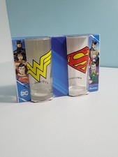 DC Comics Wonder Woman Superman 2 Pk Glass Set 27cl Exclusive Collectibles