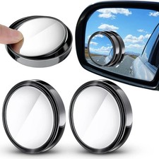 4 Pcs Blind Spot Mirrors 360 Degree 2 Inch Car Rear View Convex Black