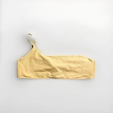 Monday Swimwear Bikini Sicily Top Cream Wave Womens Large One Shoulder Swim Suit