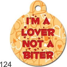 Pet Tags Personalized Pet ID tag for Dog and Cat ROUND Tag unique PINK Heart