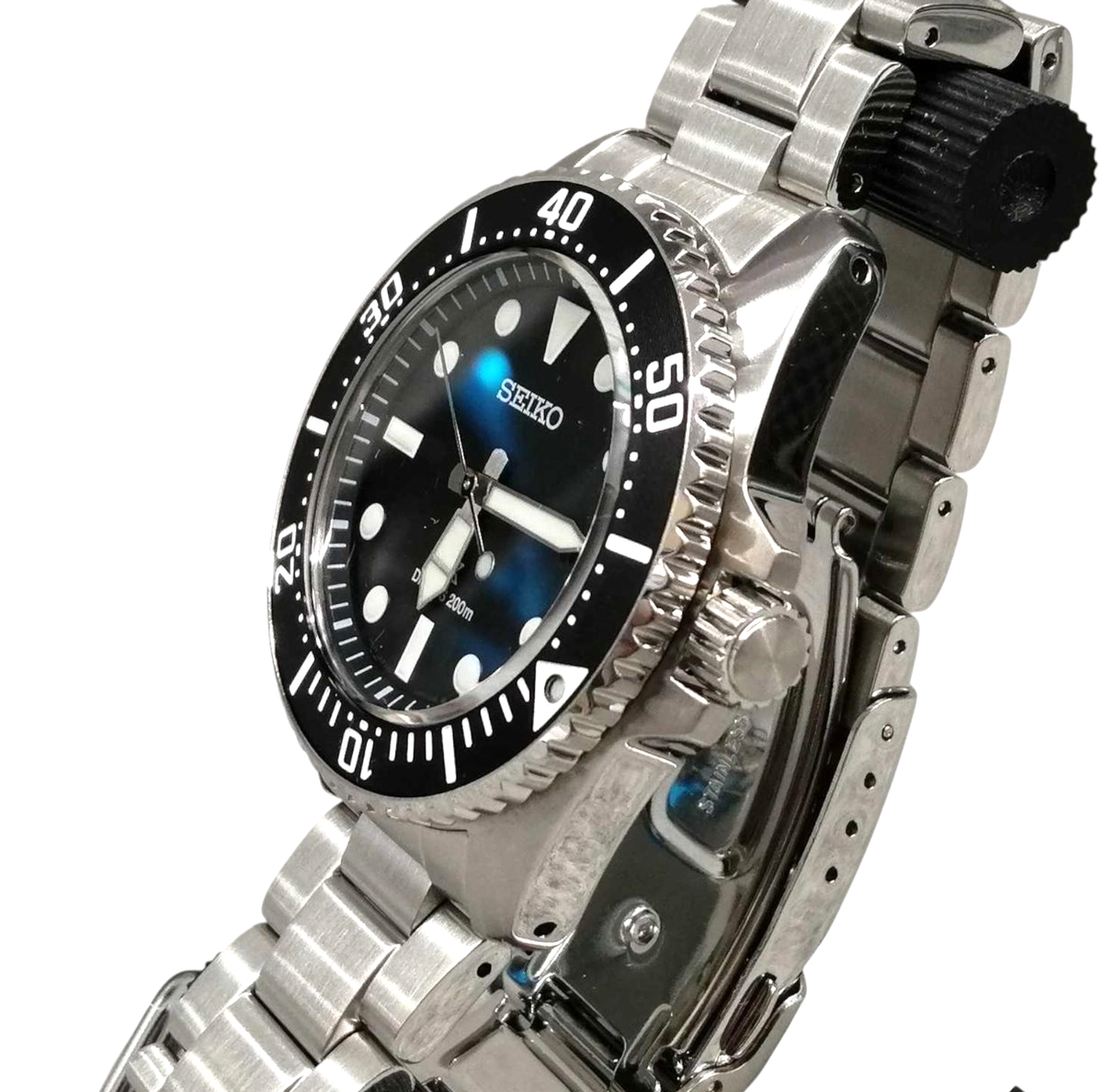 時計 SEIKO Solar Diver's 200M Seiko Prospex SBDJ063 Solar Diver 200m Black Stainless Mens Watch