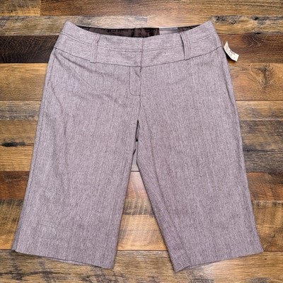 Maurices Capri Linen Pants Womens 9 / 10 Brown Mid Rise Stretch New