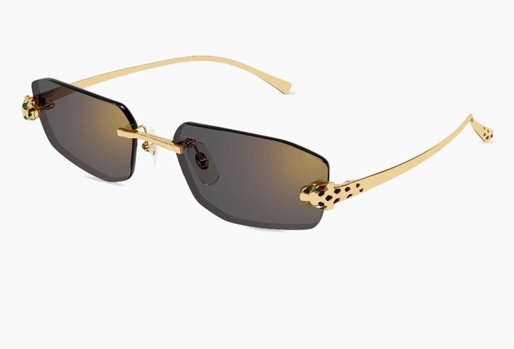 Cartier CT0474S 001 Panthère de Cartier Gold Grey Mirror